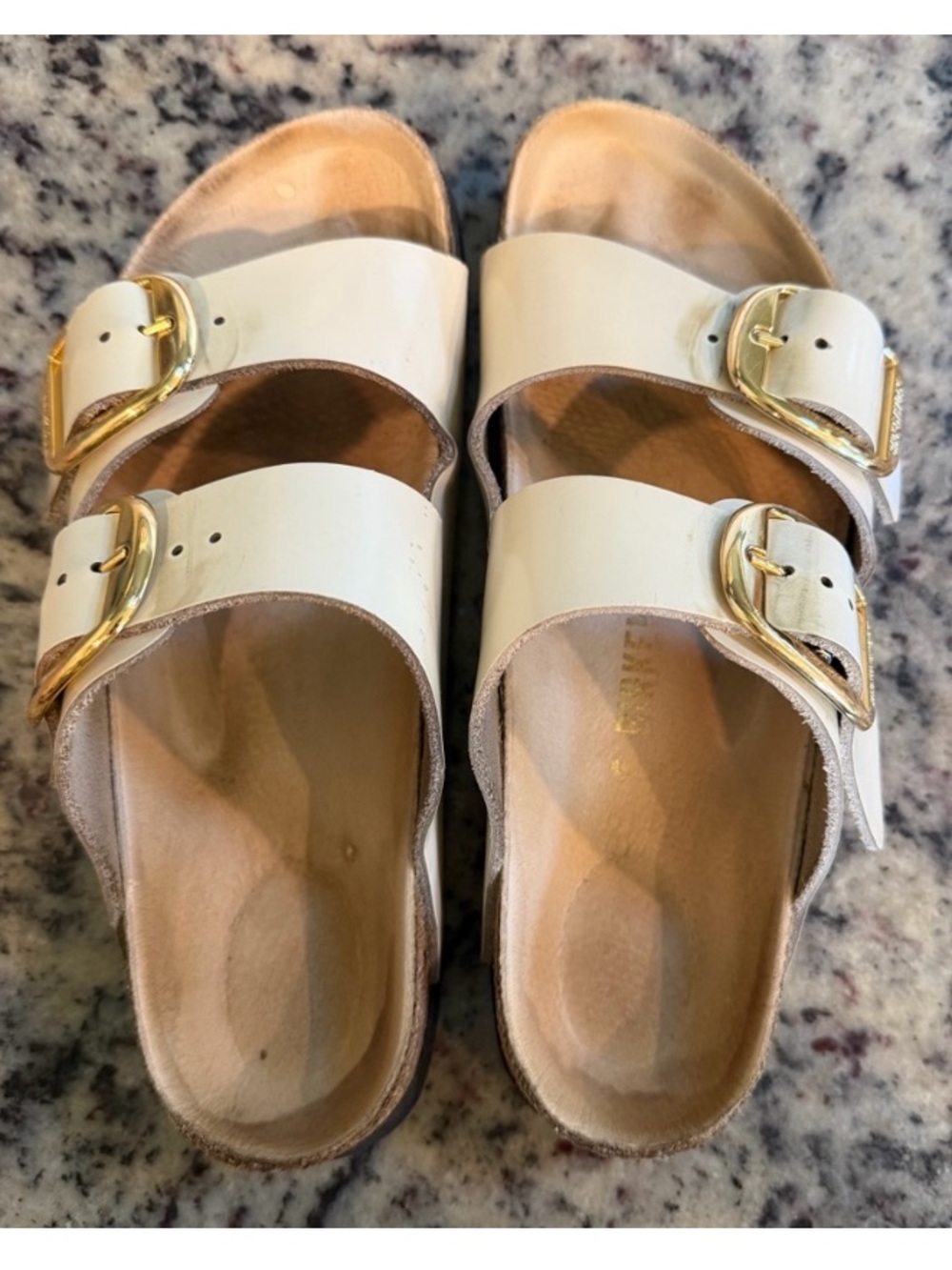 Birkenstock Cream slides 38 very good condition